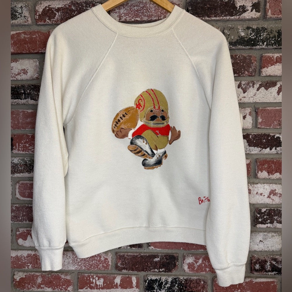 Vintage San Francisco 49ers Mascot Sourdough Sam Custom Hand Painted Crewneck